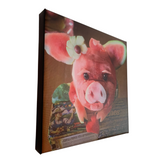 Food art pig made of watermelon printed on canvas